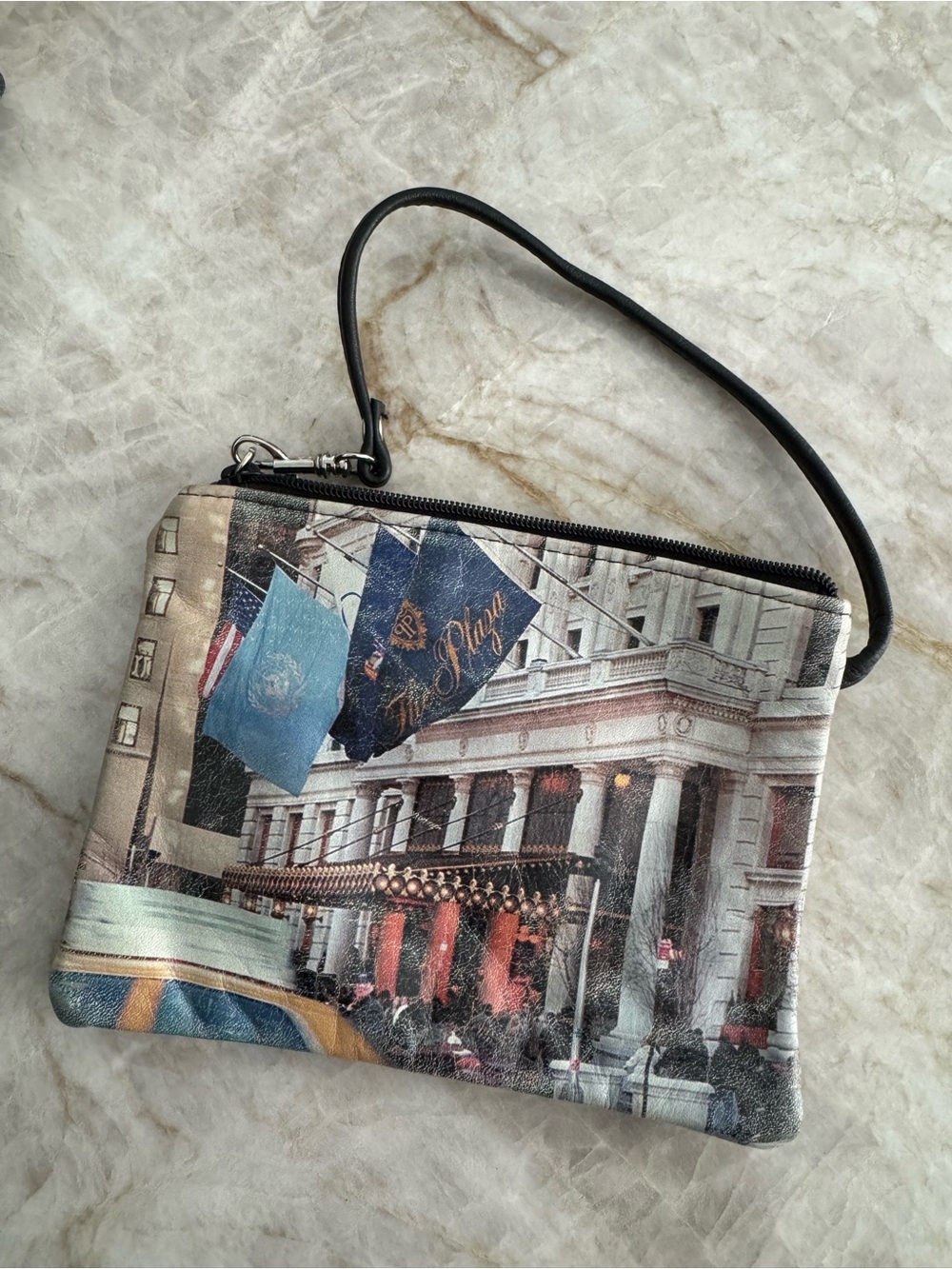 Cityscape Print Wristlet Key & Card Holder in Multi-Color